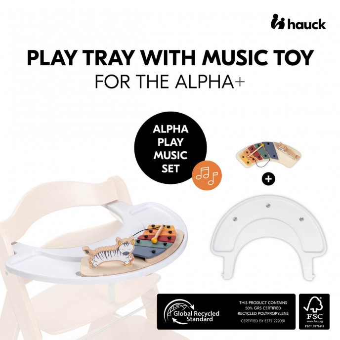 Hauck Highchair Play Tray Alpha Music Set Zebra