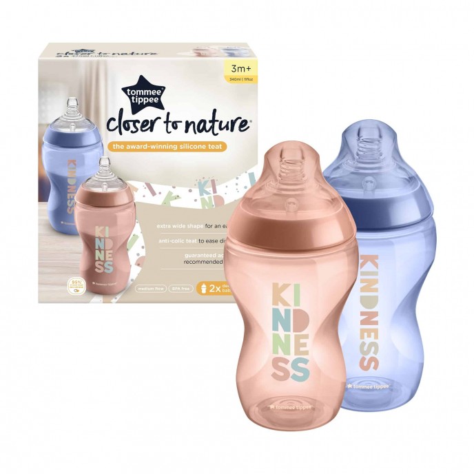 Tommee Tippee Bottle 340ml Pink Twin Pack