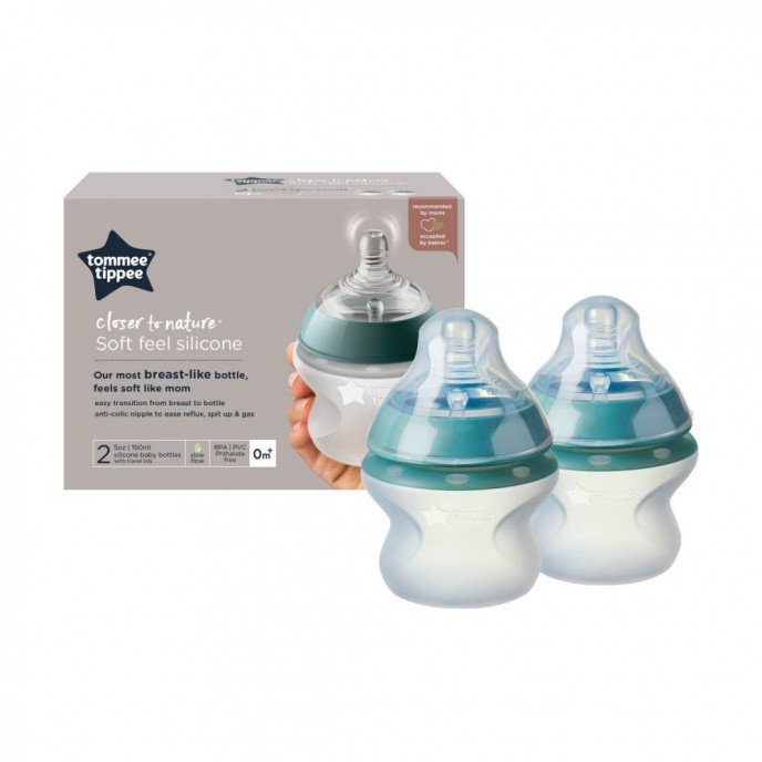 Tommee Tippee Bottle 150ml Silicone Touch Twin Pack