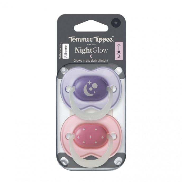 Tommee Tippee Soothers 6/18m Night Glow Girl Tommee Tippee Soothers 6/18m Night Glow Girl