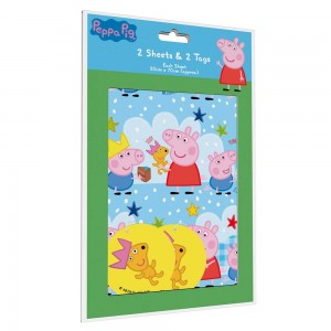 Wrapping Paper Sheets and Gift Tags Peppa Pig