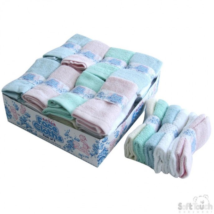 Soft Touch Baby Facecloths 2pk