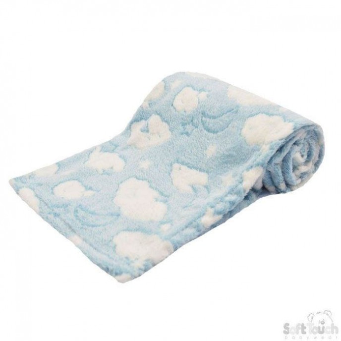 Soft Touch Baby Wrap Moon and Cloud Blue