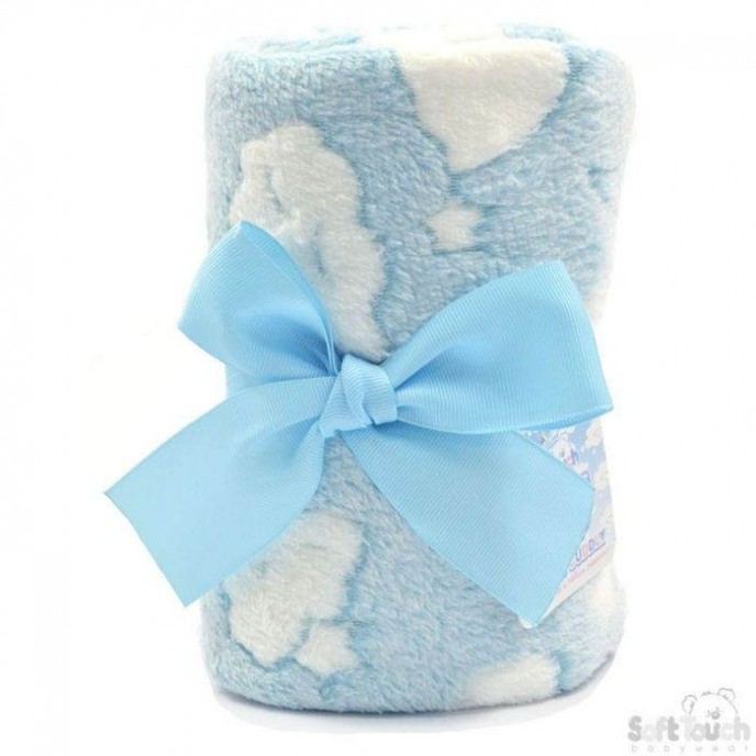 Soft Touch Baby Wrap Moon and Cloud Blue