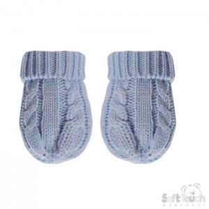 Soft Touch Cable Knit Mittens Blue Soft Touch Cable Knit Mittens Blue