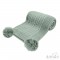 Soft Touch Knit Wrap with Pom Trim Sage Green Soft Touch Knit Wrap with Pom Trim Sage Green
