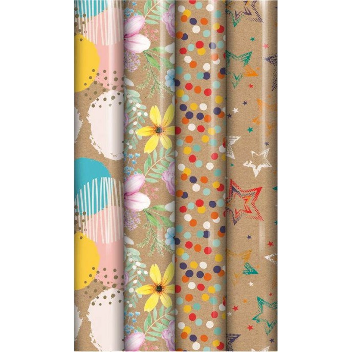 Wrapping Paper Roll 3M Pinted Kraft