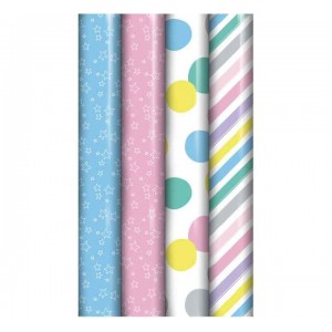 Wrapping Paper Roll 3m Pastel Colours