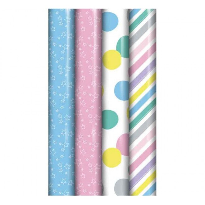 Wrapping Paper Roll 3m Pastel Colours