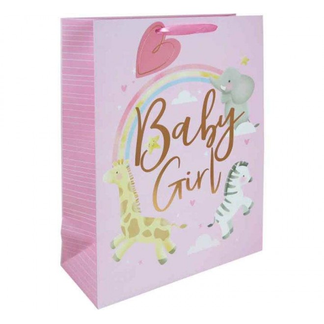 Gift Bag Xlarge Elephant Giraffe Baby Girl