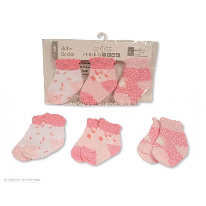Socks 3pk Pink Unicorn 00-03m