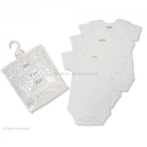 Nursery Time Short Sleeve Vests 3pk White 0-3m Nursery Time Short Sleeve Vests 3pk White 0-3m