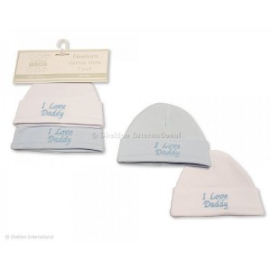 Baby Cotton Caps 2pk Love Daddy Blue Baby Cotton Caps 2pk Love Daddy Blue