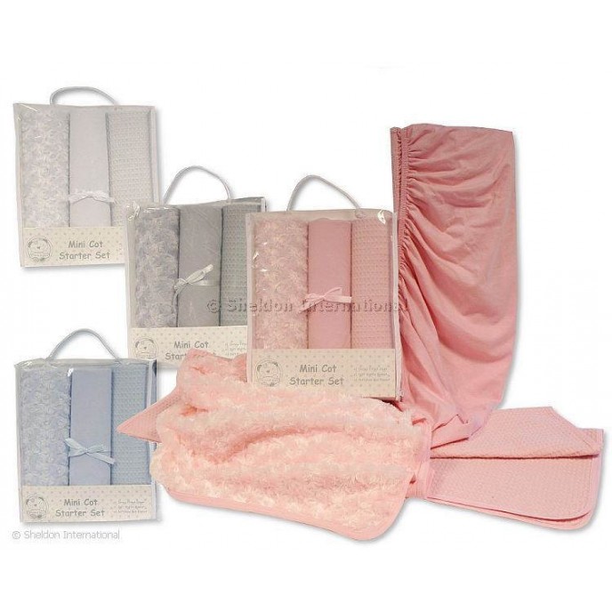 Snuggle Baby Bedside Crib Bedding Set 3pc White