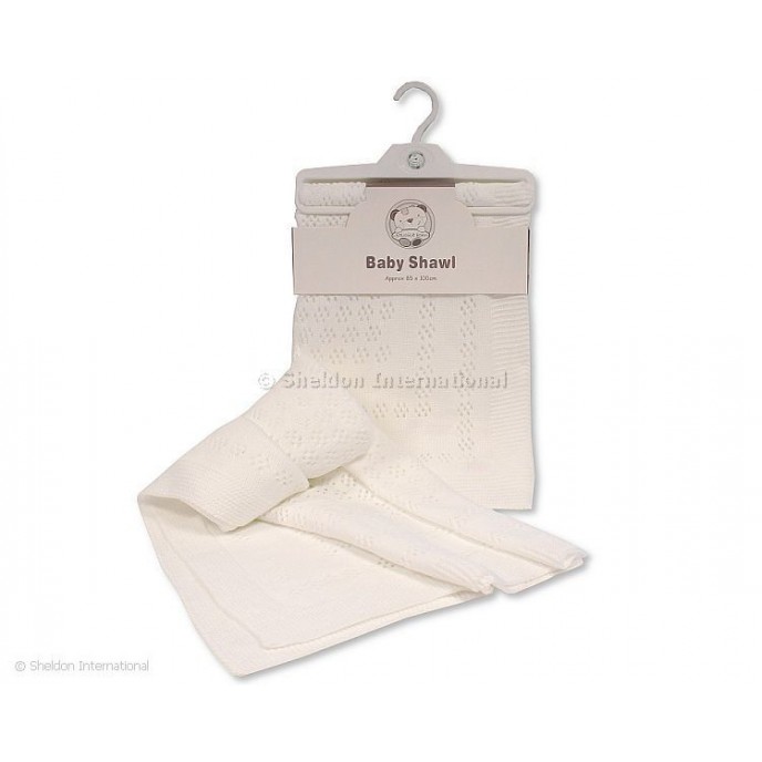 Snuggle Baby Shawl White Pointelle Snuggle Baby Shawl White Pointelle