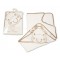 Snuggle Baby Hooded Towel Embroidered Giraffe White Taupe