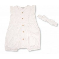 Nursery Time Romper and Headband Set White