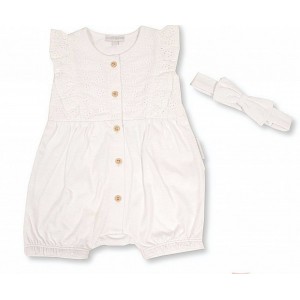 Nursery Time Romper and Headband Set White