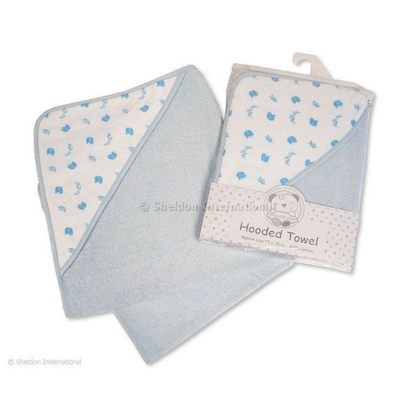 Snuggle Baby Hooded Towel Elephant & Leaves Blue Snuggle Baby Hooded Towel Elephant & Leaves Blue