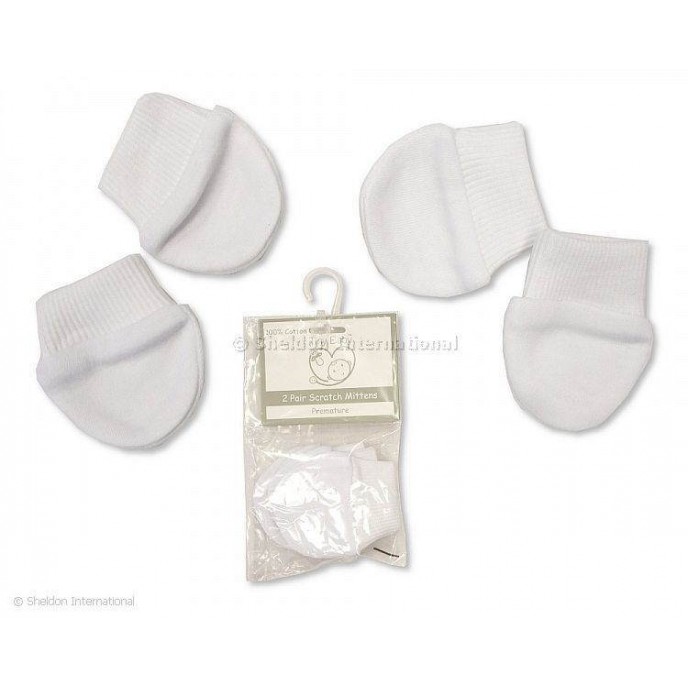 Baby Mittens 2pk Tiny White