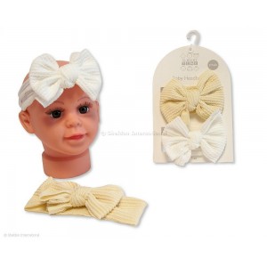 Nursery Time Bow Headbands White Taupe