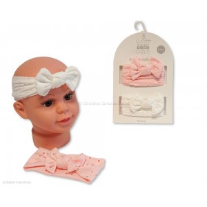 Nursery Time Bow Headbands White Pink