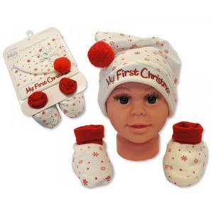 Baby Hat and Booties Set First Christmas Baby Hat and Booties Set First Christmas