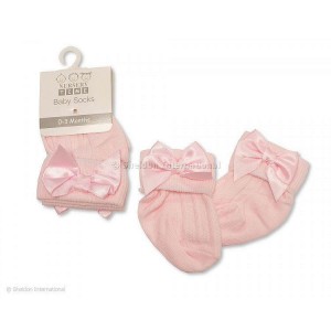 Socks with Bow Pink 00-03m Socks with Bow Pink 00-03m