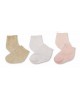 Socks 3pk Pink/White/Taupe 00-03m Socks 3pk Pink/White/Taupe 00-03m