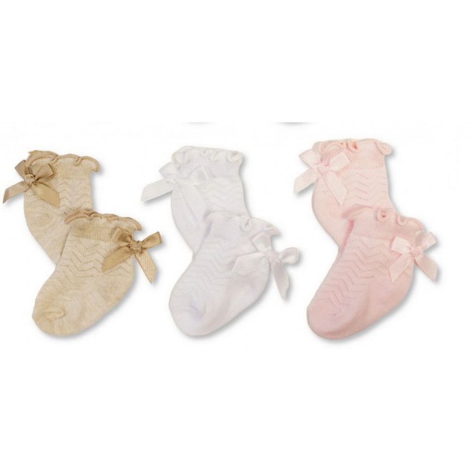 Socks 3pk Bow 00-03m Socks 3pk Bow 00-03m