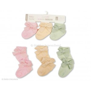 Socks 3pk Large Bow 00-03m Socks 3pk Large Bow 00-03m