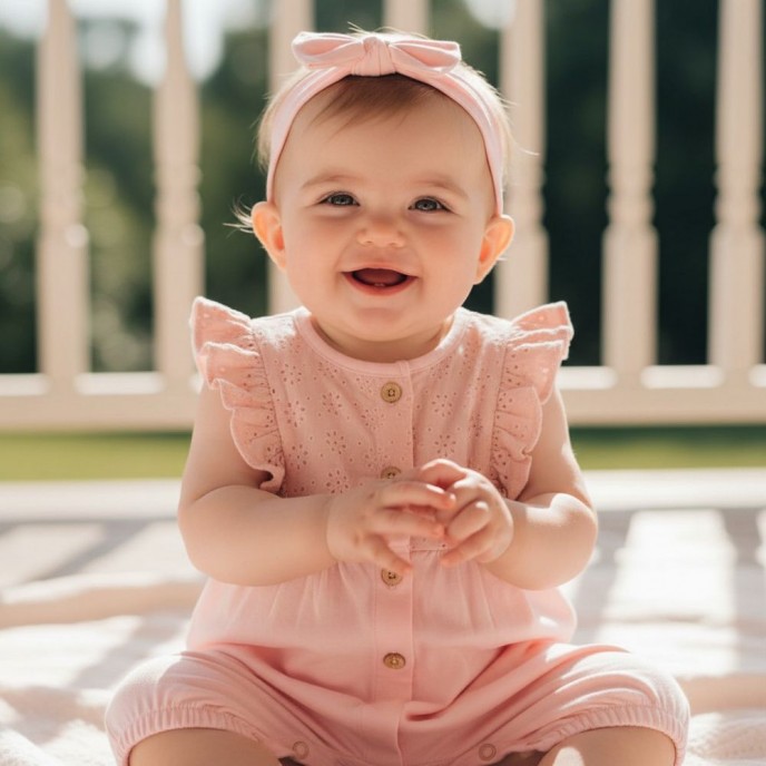 Nursery Time Romper and Headband Set Pink Nursery Time Romper and Headband Set Pink
