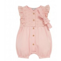 Nursery Time Romper and Headband Set Pink