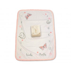 Snuggle Baby Milestone Photo Blanket Pink