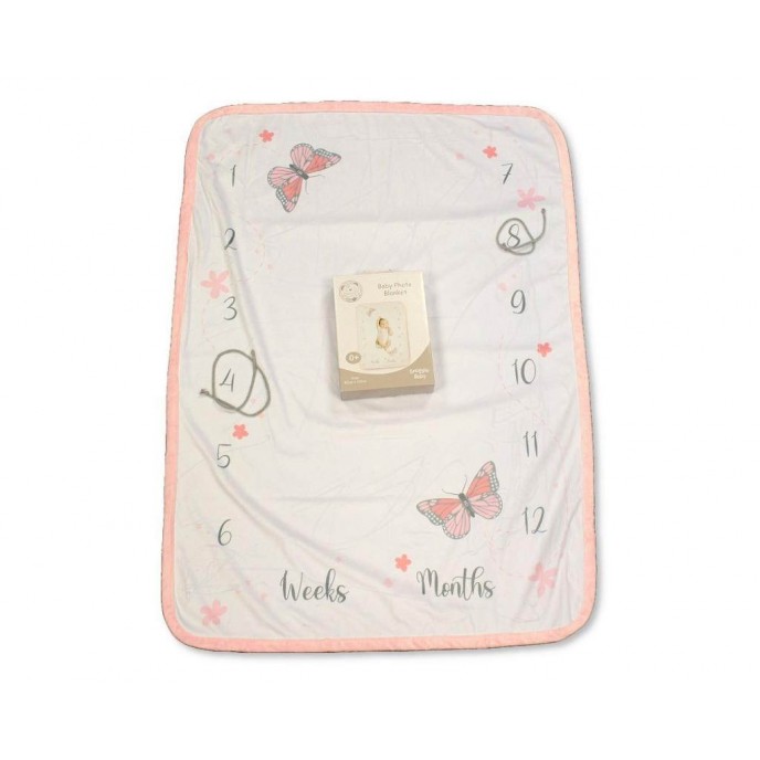 Snuggle Baby Milestone Photo Blanket Pink Snuggle Baby Milestone Photo Blanket Pink