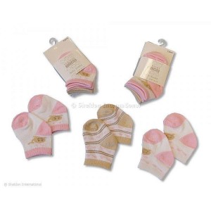 Socks 3pk Pink Beige Newborn Socks 3pk Pink Beige Newborn