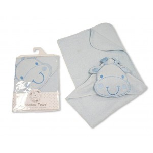 Snuggle Baby Hooded Towel Embroidered Giraffe Sky 