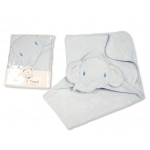 Snuggle Baby Hooded Towel Embroidered Elephant Sky