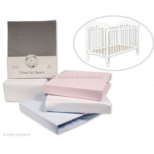 Snuggle Baby Cotton Fitted Sheets 2pk Cot Sky Snuggle Baby Cotton Fitted Sheets 2pk Cot Sky