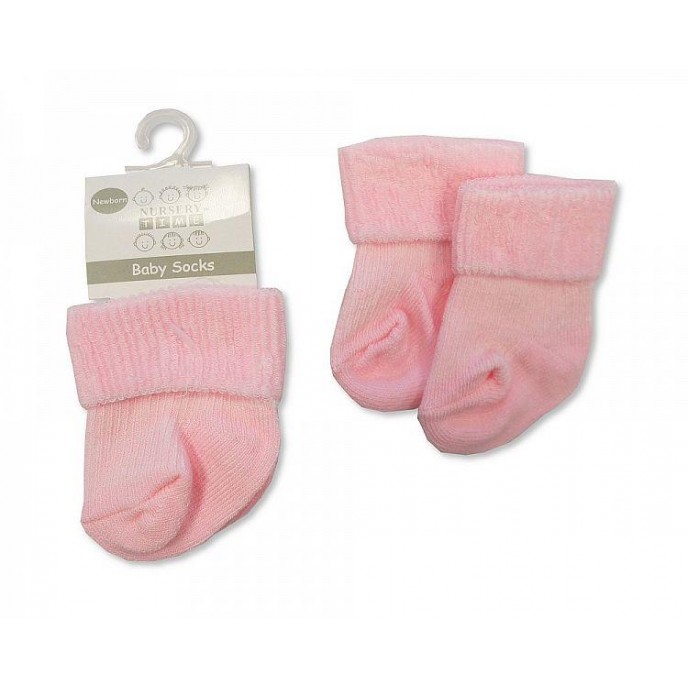 Baby Roll Over Socks Pink 0/3m
