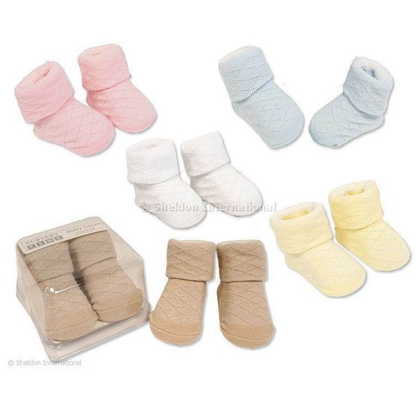 Baby Socks Diamond Pattern Blue 00-0