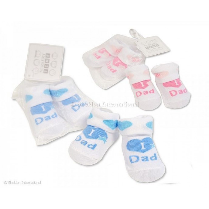 Baby Socks I Love Dad Pink