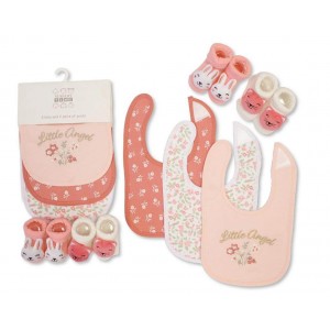 Nursery Time Bib & Socks Set Angel Pink Nursery Time Bib & Socks Set Angel Pink