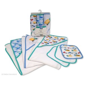 Snuggle Baby Hooded Towels and Cloths Set 6pc Trucks