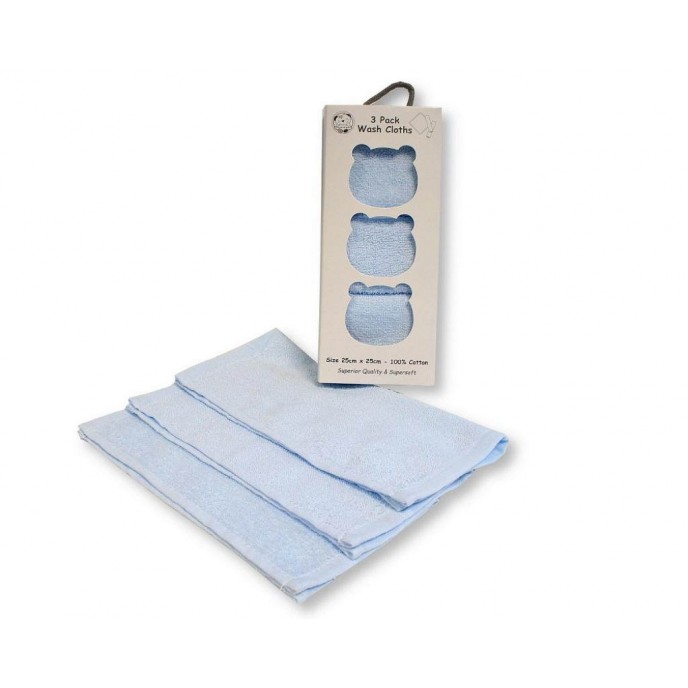 Snuggle Baby Wash Cloths 3pc Sky Snuggle Baby Wash Cloths 3pc Sky