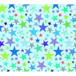 Wrapping Paper Sheet Blue Stars