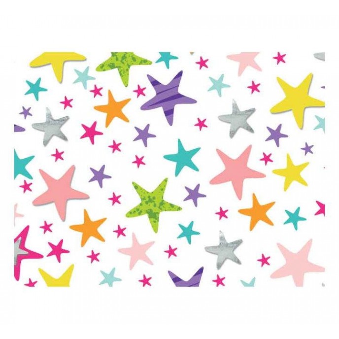 Wrapping Paper Sheet Pink Stars
