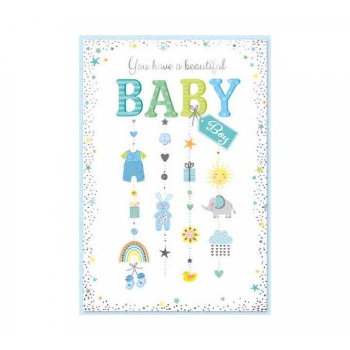 Card Birth of Beautiful Baby Boy 