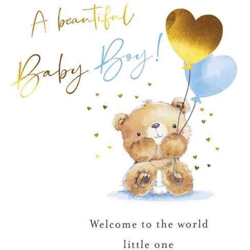 Card Bear a Beautiful Baby Boy