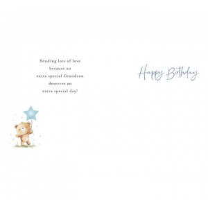 Card Birthday Grandson Bear Balloons